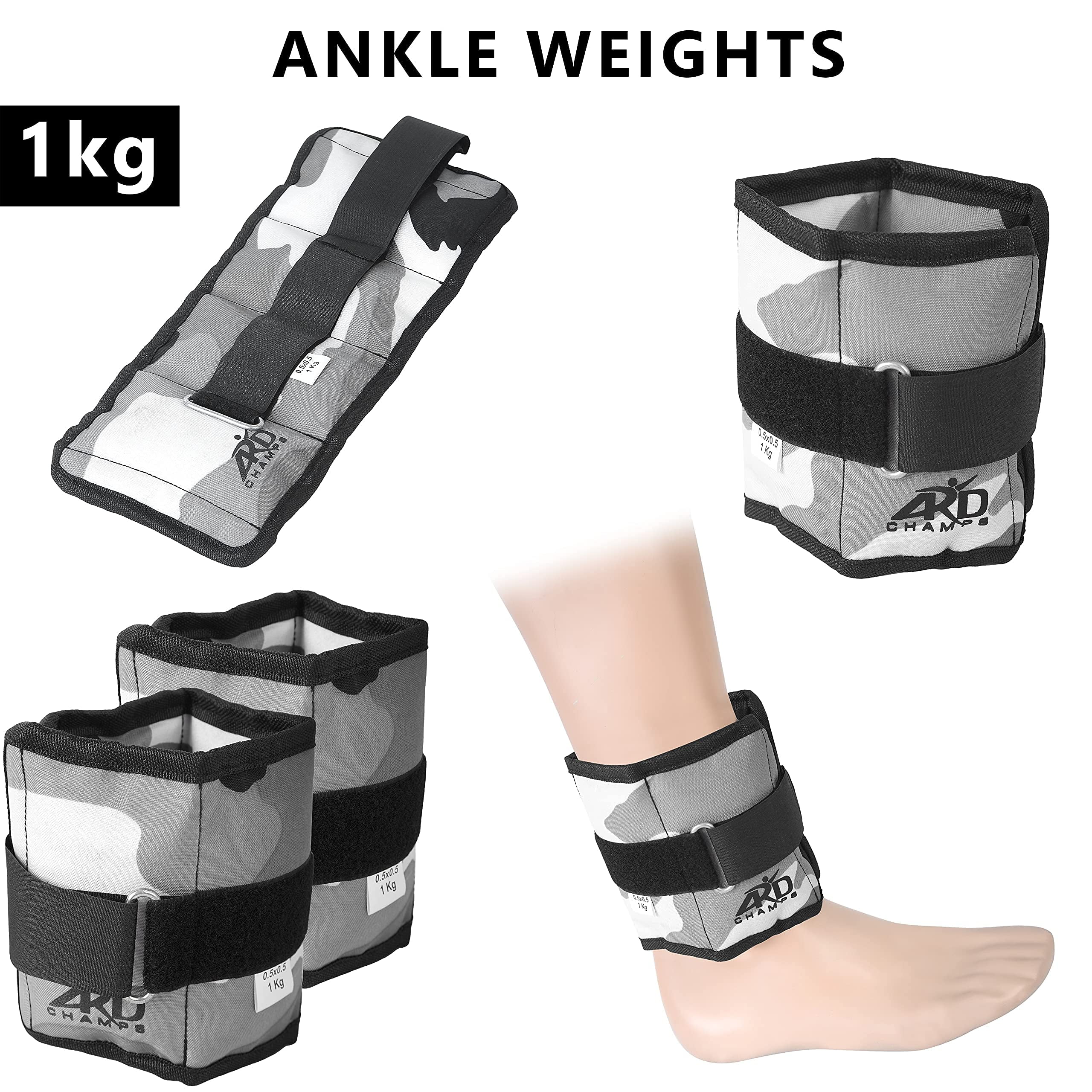 ARD CHAMPS Adjustable Ankle Weights Pair Wrist Arm Leg Running Exercises for Men Women Walmart