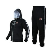 ARD CHAMPS™ Fleece Tracksuit Hoodie Trouser MMA Gym Boxing Running Jogging Suit Color Black, Size Small