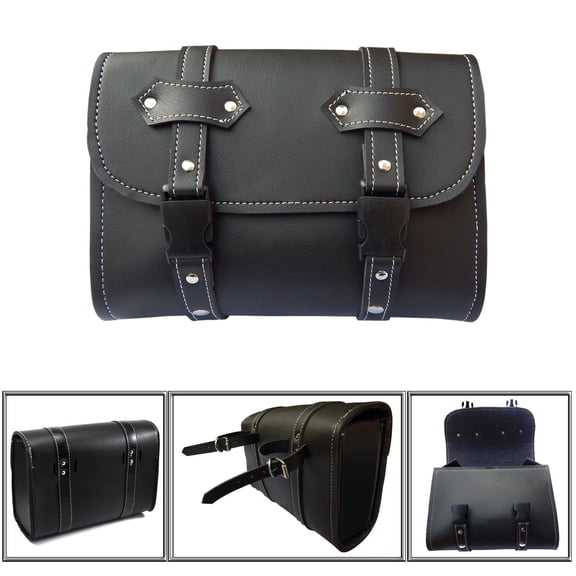 ARD CHAMPS™ Motorcycle Saddle Luggage PU Leather Side Tool Bag Storage Harley