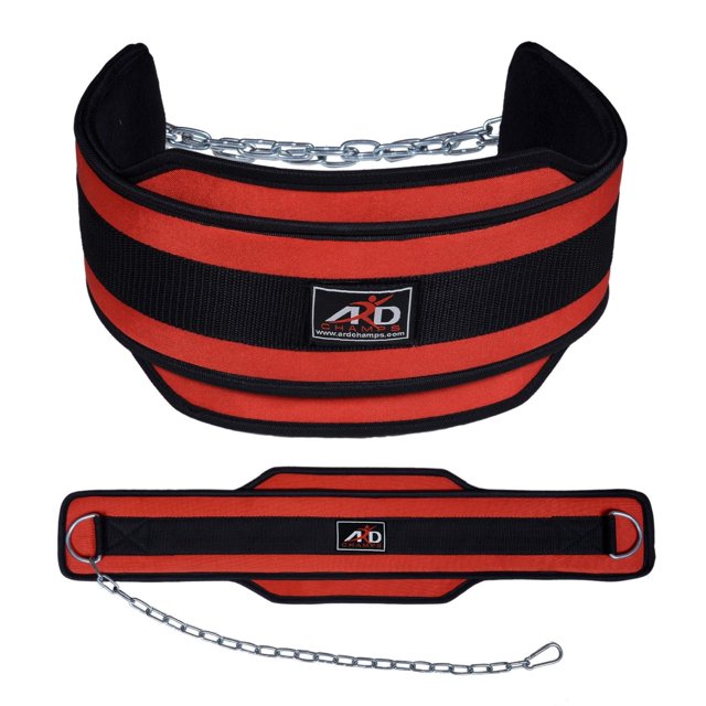 ARD CHAMPS™ Weight Lifting Belt/ Neoprene Belt/ Exercise Belt With Heavy Chain Red