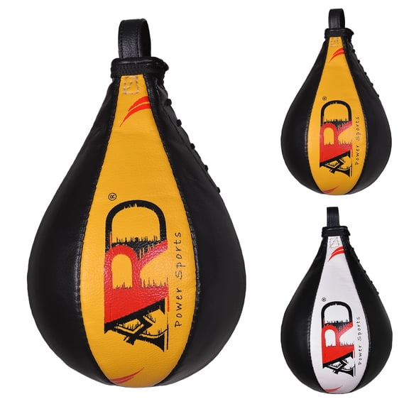 ARD Leather Speed Ball Boxing Punch Bag Punching Pear Training MMA (Yellow)