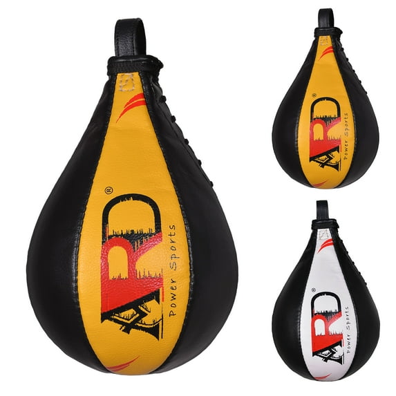 ARD Leather Speed Ball Boxing Punch Bag Punching Pear Training MMA (Yellow)