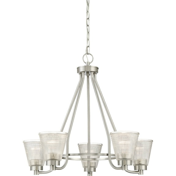 ARD5005BN-Quoizel Lighting-Ardmore Chandelier 5 Light Steel - 22 Inches high Brushed Nickel Finish