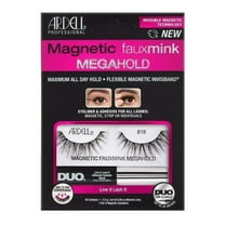 Ardell Magnetic Faux Mink No.818 False Eyelashes with MegaHold Liquid Liner Kit - 2pc