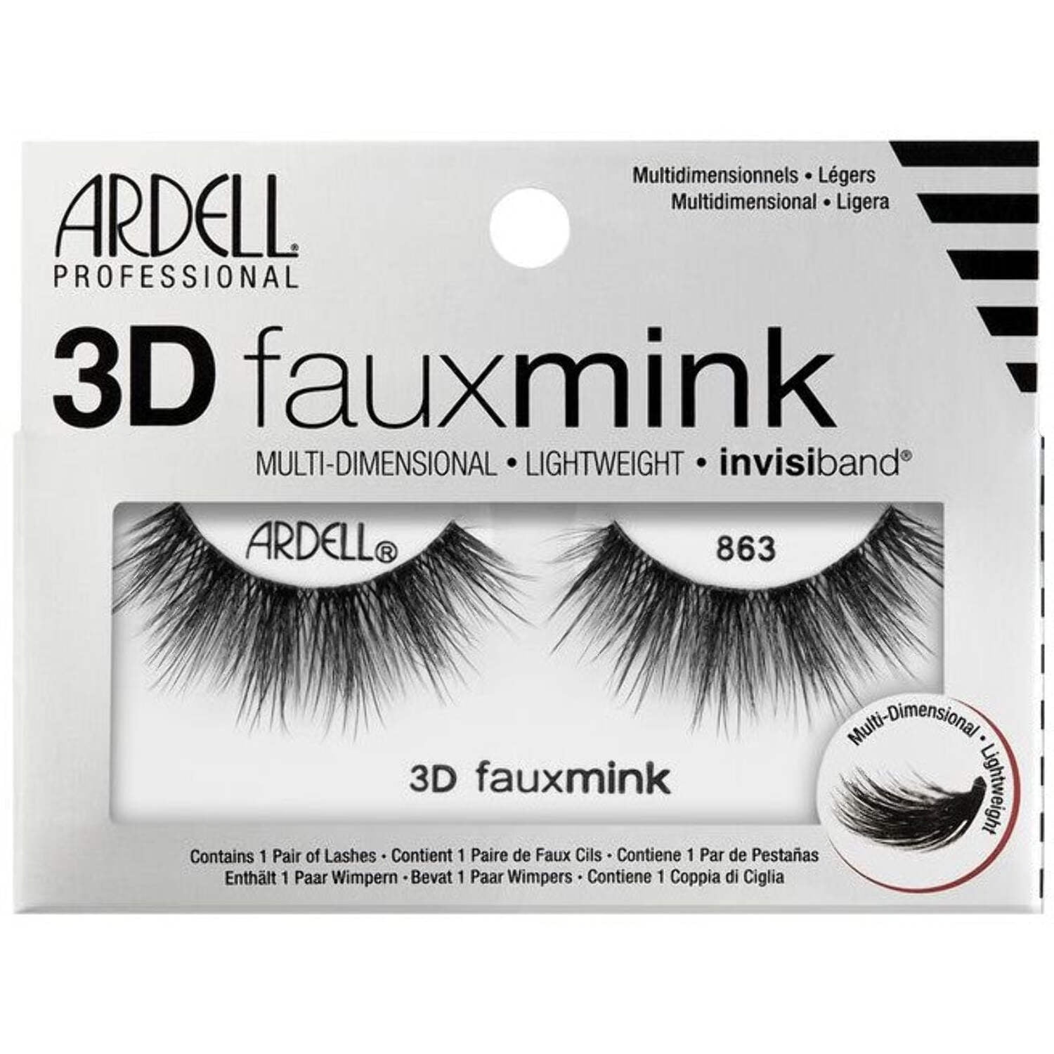 Ardell 3D Faux Mink Lashes 863 Multi-Dimensional Lashes Natural Look ...