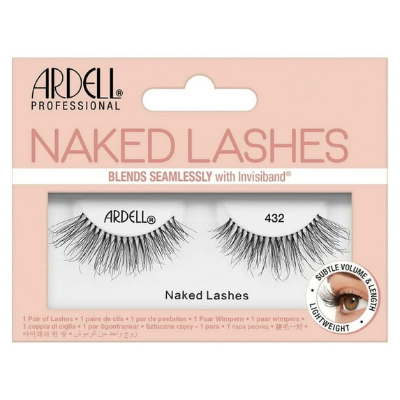 Ardell Professional Naked Lashes 432. Medium Length. Medium Volume and Lighweight. Flared and Natural Look. 1 Pair