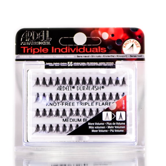 Ardell Professional Triple Individuals Knot-Free Triple Flares - Medium Black