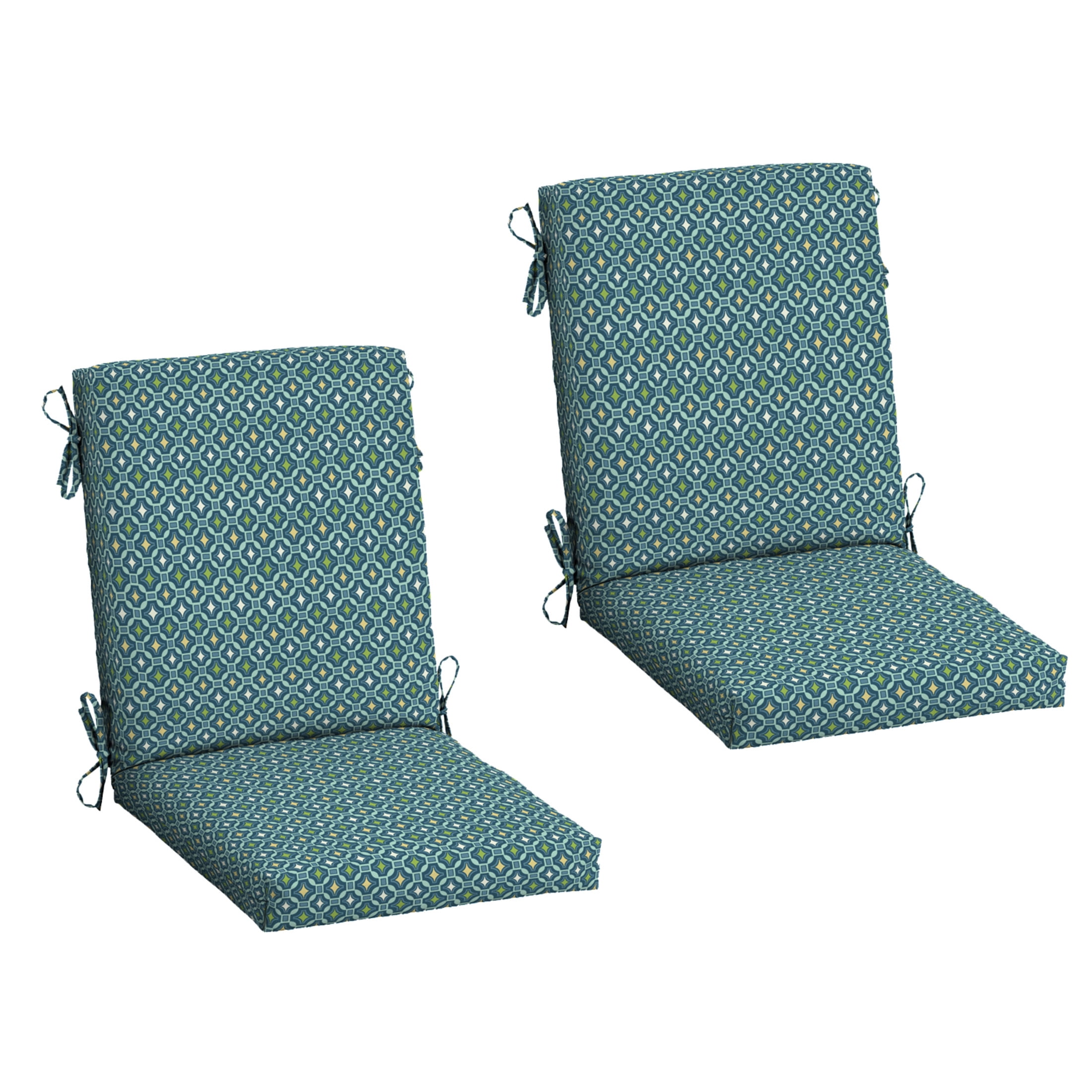 ARDEN 2-Pack Outdoor Patio Dining Chair Cushion, 20x44, Rain-Proof Seat Pad, Fade-Resistant Outdoor Cushion Alana Tile