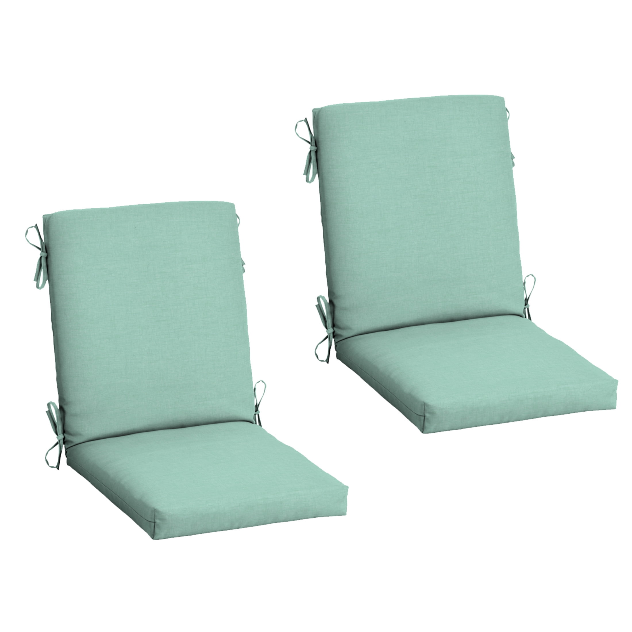 ARDEN 2-Pack Outdoor Patio Dining Chair Cushion, 20x44, Rain-Proof Seat Pad, Fade-Resistant Outdoor Cushion Aqua Leala