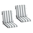 thumbnail image 1 of ARDEN 2-Pack Outdoor Patio Dining Chair Cushion, 20x44, Rain-Proof Seat Pad, Fade-Resistant Outdoor Cushion Stone Grey Cabana Stripe, 1 of 11