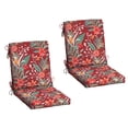 thumbnail image 1 of ARDEN 2-Pack earthFIBER Outdoor Patio Dining Chair Cushion, 20x44, Rain-Proof Seat Pad, Fade-Resistant Outdoor Cushion Luau Red Tropical Floral, 1 of 9