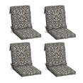 thumbnail image 1 of ARDEN 4-Pack Outdoor Patio Dining Chair Cushion, 20x44, Rain-Proof Seat Pad, Fade-Resistant Outdoor Cushion Black Aurora Damask, 1 of 13