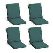 ARDEN 4-Pack Patio Dining Outdoor Chair Cushions, 20x44, Rain-Proof Seat Pad, Fade-Resistant Outdoor Peacock Blue Green Texture