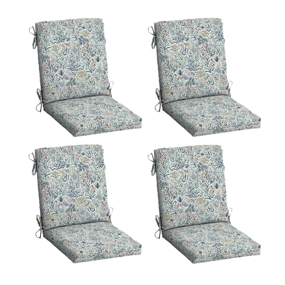 ARDEN 4-Pack Outdoor Patio Dining Chair Cushion, 20x44, Rain-Proof Seat Pad, Fade-Resistant Outdoor Cushion Pistachio Botanical