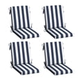 thumbnail image 1 of ARDEN 4-Pack Patio Dining Outdoor Chair Cushions, 20x44, Rain-Proof Seat Pad, Fade-Resistant Outdoor Sapphire Blue Cabana Stripe, 1 of 14
