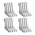 thumbnail image 1 of ARDEN 4-Pack Patio Dining Outdoor Chair Cushions, 20x44, Rain-Proof Seat Pad, Fade-Resistant Outdoor Stone Grey Cabana Stripe, 1 of 14