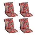 thumbnail image 1 of ARDEN 4-Pack earthFIBER Outdoor Patio Dining Chair Cushion, 20x44, Rain-Proof Seat Pad, Fade-Resistant Outdoor Cushion Luau Red Tropical Floral, 1 of 10
