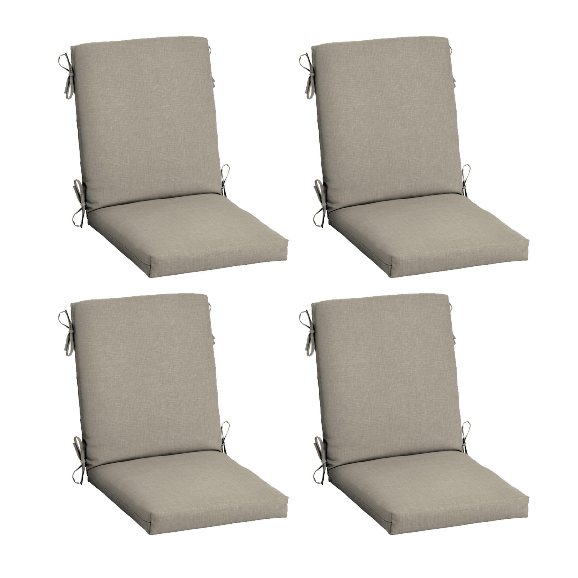 ARDEN 4-Pack earthFIBER Outdoor Patio Dining Chair Cushion, 20x44, Rain-Proof Seat Pad, Fade-Resistant Outdoor Cushion Sandbar Taupe Texture