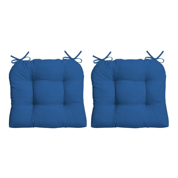ARDEN Outdoor Wicker Chair Cushion, 2 pack 18 x 20, Cobalt Blue Texture