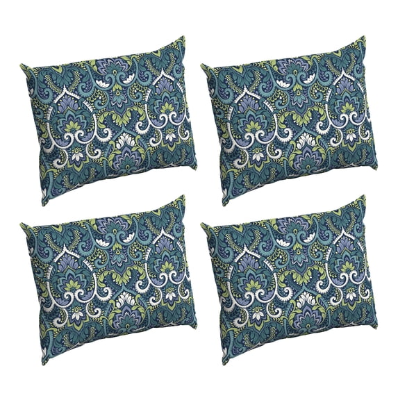 ARDEN Deep Seat Pillow Back Cushion, 4-Pack, 23 x 17, Outdoor/Indoor Replacement Back Cushion, Plush Support, Fade-Resistant, Rain-Proof Patio Furniture Cushion, Sapphire Aurora Blue Damask
