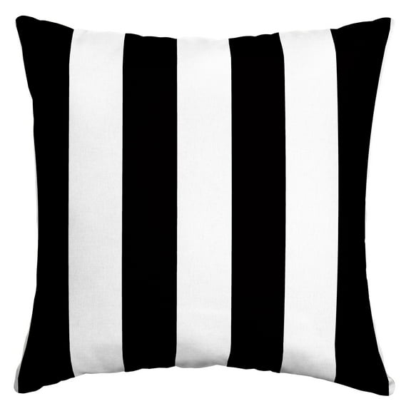 ARDEN Essentials Outdoor Pillow 16 x 16, Black Cabana Stripe