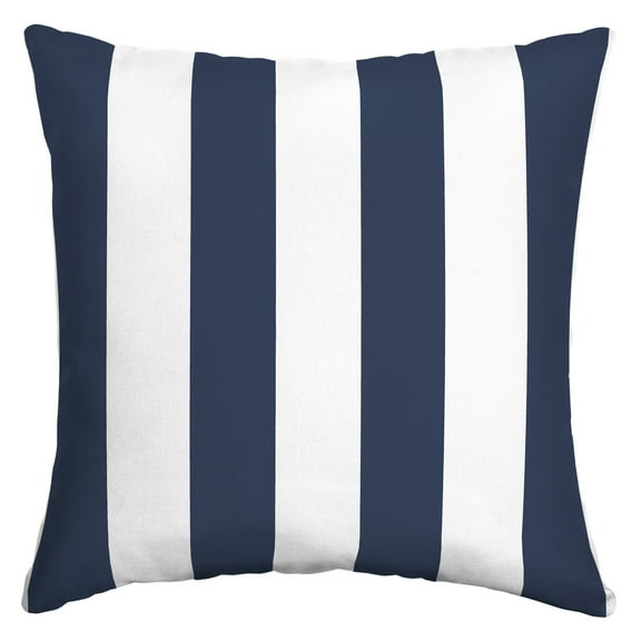 ARDEN Essentials Outdoor Pillow 16 x 16, Sapphire Blue Cabana Stripe