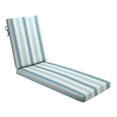 thumbnail image 1 of ARDEN Foam Outdoor Chaise Lounge Cushion, 21 x 72, made with ProFoam, Rain-proof, Fade Resistant, French Blue Linen Stripe, 1 of 9