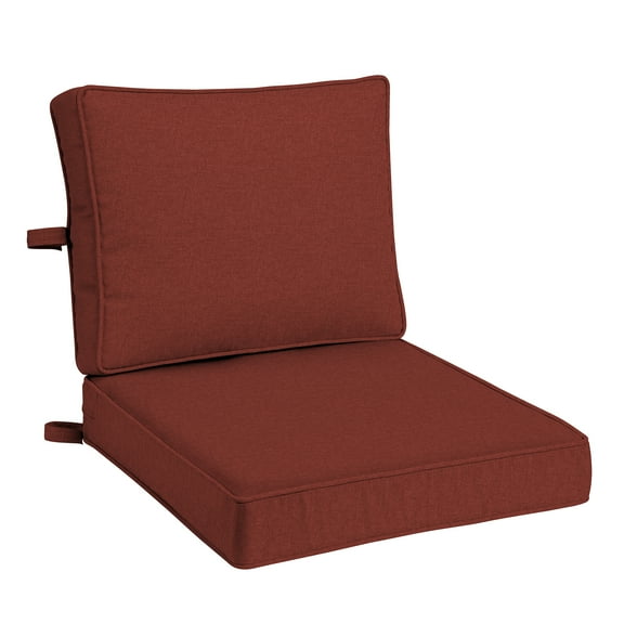 ARDEN Foam Outdoor Double Welted Deep Seat Cushion Set, 24 x 24, made with ProFoam, Rain-proof, Fade Resistant, Chili Pepper Red Woven Solid