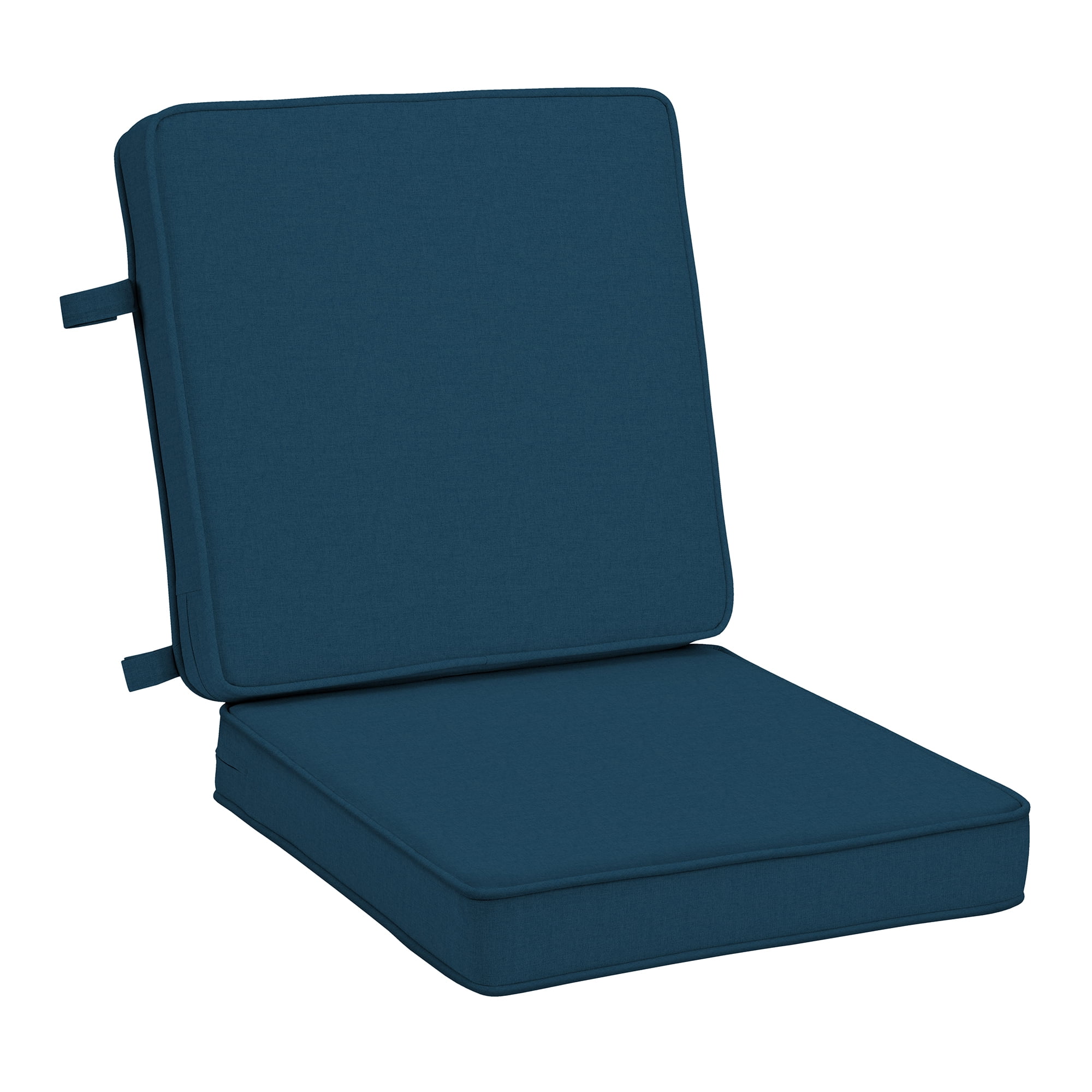 ARDEN Foam Outdoor Double Welted Dining Chair Cushion, 20 x 20, made with ProFoam, Rain-proof, Fade Resistant, Classic Navy Woven Solid