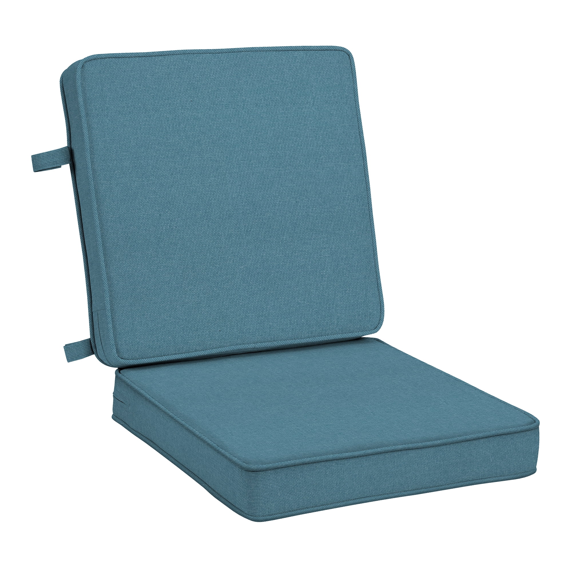 ARDEN Foam Outdoor Double Welted Dining Chair Cushion, 20 x 20, made with ProFoam, Rain-proof, Fade Resistant, Denim Blue Woven Solid