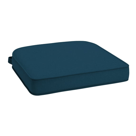 ARDEN Foam Outdoor Double Welted Round Back Seat Cushion, 20 x 19, made with ProFoam, Rain-proof, Fade Resistant, Classic Navy Woven Solid