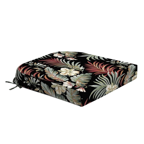 ARDEN Foam Outdoor Round Back Seat Cushion Kit, 20 x 19, made with ProFoam, Rain-proof, Fade Resistant, Simone Black Tropical