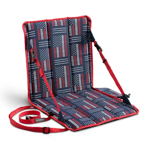 ARDEN Heated Stadium Seat, Foldable, Lightweight With Carrying Strap, Foam Cushion For Comfort, Adjustable, Back Support, Multi-Functional Use As Stadium Seat or Seat Pad, Patriotic/Red