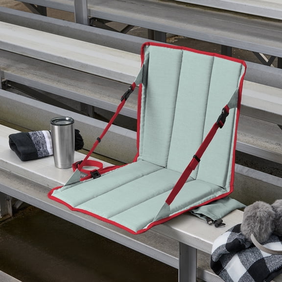 ARDEN Heated Stadium Seat, Foldable, Lightweight With Carrying Strap, Foam Cushion For Comfort, Adjustable, Back Support, Multi-Functional Use As Stadium Seat or Seat Pad, Gray/Red