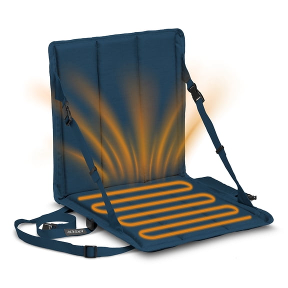 ARDEN Heated Stadium Seat, Foldable, Lightweight With Carrying Strap, Foam Cushion For Comfort, Adjustable, Back Support, Multi-Functional Use As Stadium Seat or Seat Pad, Navy/Navy
