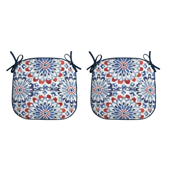 ARDEN Indoor/Outdoor Foam Seat Pad, 2 Pack, 17 x 16, Patio Cushion, Water repellent, Fade Resistant, Foam Cushion Clark Blue