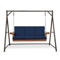 thumbnail image 1 of ARDEN Indoor / Outdoor Swing Cushion Set, 56 x 20, Water Repellent, Fade Resistant, Cushion Set for swing or bench Sapphire Blue Leala, 1 of 8