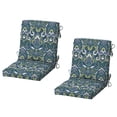 thumbnail image 1 of ARDEN Midback Outdoor Patio Chair Cushion, 2 Pack, 18 x 16.5, Rain-Proof Seat Pad, Fade-Resistant Outdoor Cushion Sapphire Aurora Blue Damask, 1 of 12