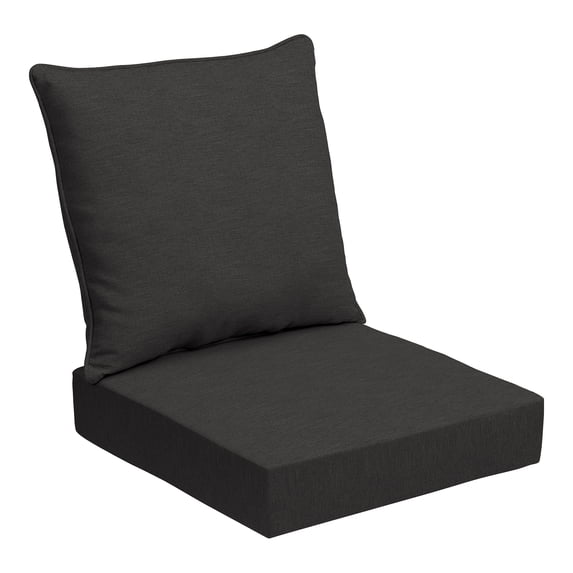 ARDEN Oceantex Outdoor Deep Seating Cushion Set 24 x 24, Ink Charcoal Black