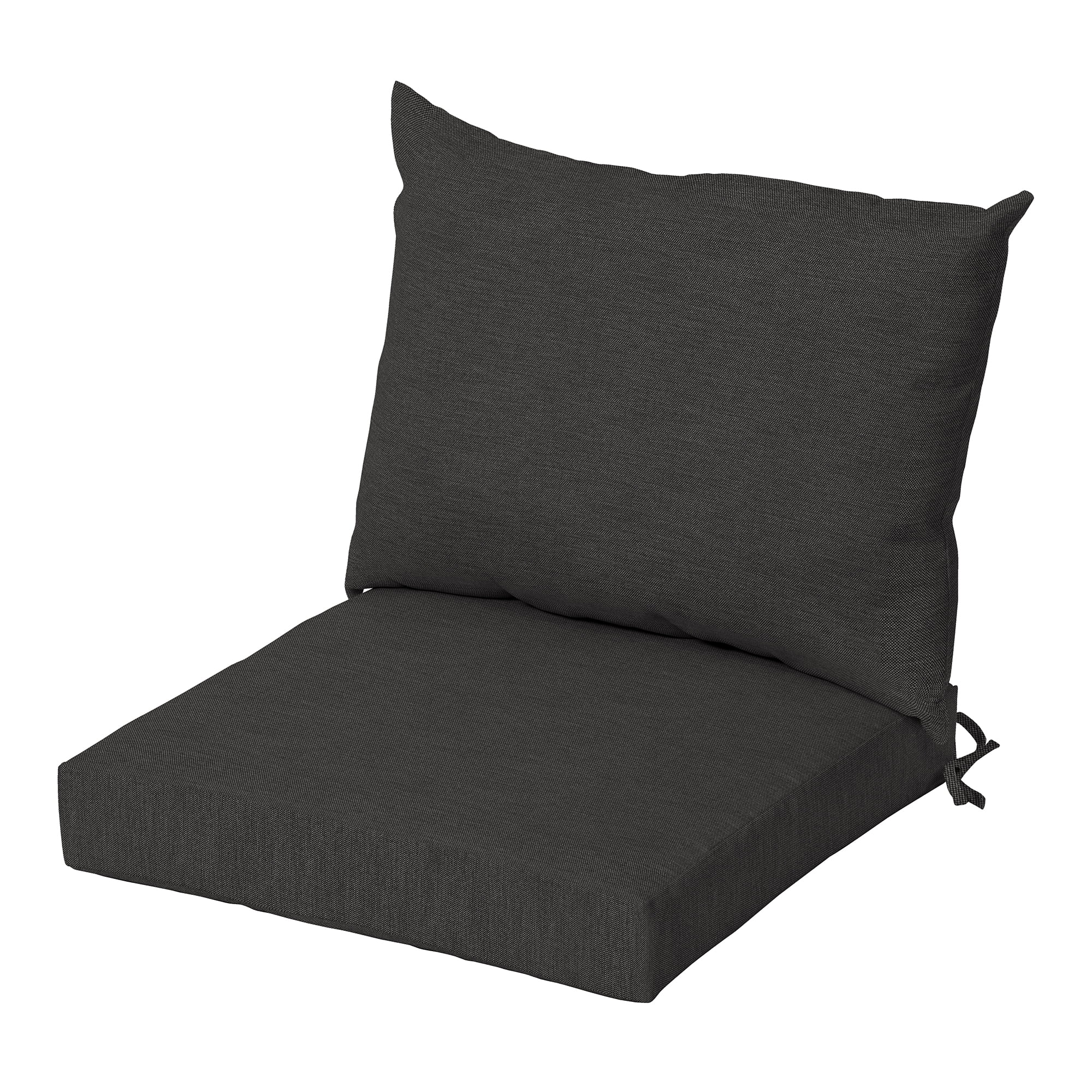 ARDEN Oceantex Outdoor Dining Chair Cushion Set, 21 x 38, Recycled Fabric, Water Repellent, Fade Resistant 21 x 38, Ink Charcoal Black