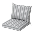 thumbnail image 1 of ARDEN Oceantex Outdoor Dining Chair Cushion Set, 21 x 38, Recycled Fabric, Water Repellent, Fade Resistant 21 x 38, Pebble Grey Stripe, 1 of 7