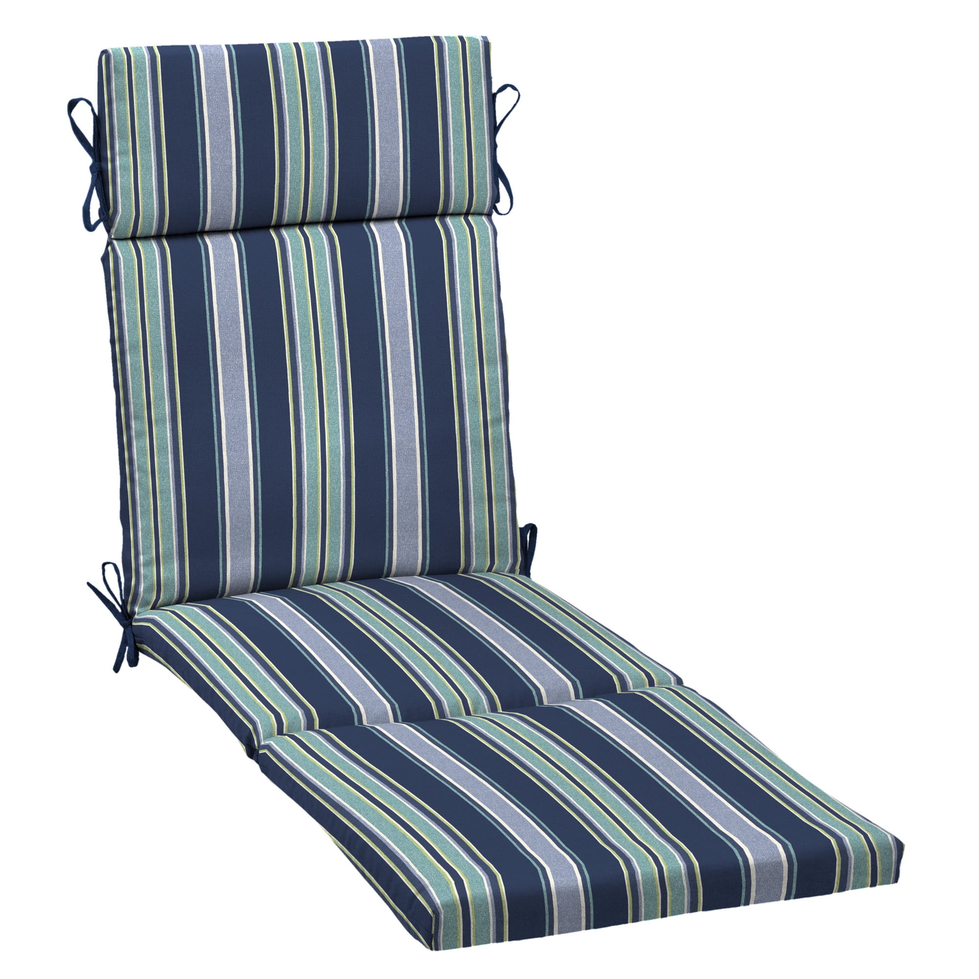 Sapphire Aurora Blue Stripe Outdoor Chaise Lounge Cushion
