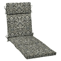 ARDEN Outdoor Chaise Lounge Cushion 72 x 21, Black Aurora Damask