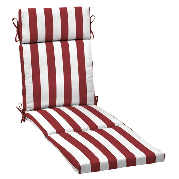 ARDEN Outdoor Chaise Lounge Cushion 72 x 21, Ruby Red Cabana Stripe