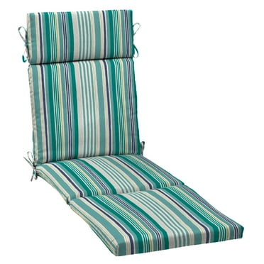 ARDEN Outdoor Chaise Lounge Cushion 72 x 21, Teal Cobalt Stripe