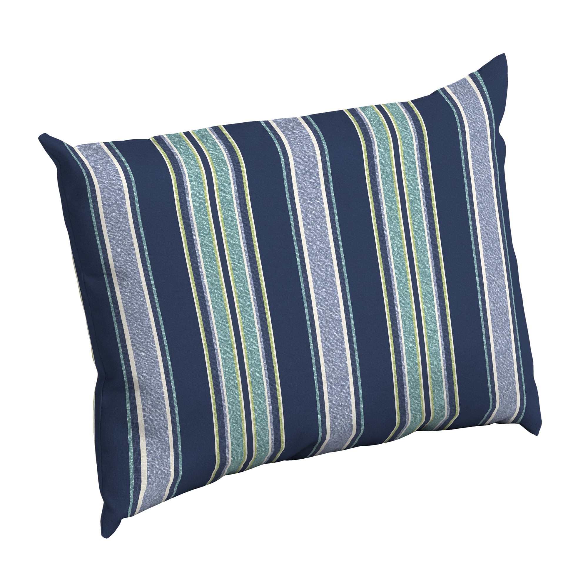 ARDEN Outdoor Cushion Pillow Back, 23 x 17, Water Repellent, Fade Resistant 23 x 17, Sapphire Aurora Blue Stripe