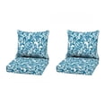 thumbnail image 1 of ARDEN Outdoor Deep Seat Cushion Set (2-Pack), 22 in x 24 in, Weather-Proof, Rain-Proof, Fade Resistant Patio Cushion for Chair, Sofa, and Couch Aqua Blue Fusion Floral, 1 of 8