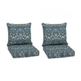 thumbnail image 1 of ARDEN Outdoor Deep Seat Cushion Set (2-Pack), 24 in x 24 in, Weather-Proof, Rain-Proof, Fade Resistant Patio Cushion for Chair, Sofa, and Couch Sapphire Aurora Blue Damask, 1 of 9