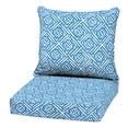thumbnail image 1 of ARDEN Outdoor Deep Seat Cushion Set, 22 in x 24 in, Weather-Proof, Rain-Proof, Fade Resistant Patio Cushion Amalfi Blue Tile, 1 of 9