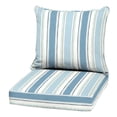 thumbnail image 1 of ARDEN Outdoor Deep Seat Cushion Set, 22 in x 24 in, Weather-Proof, Rain-Proof, Fade Resistant Patio Cushion French Blue Linen Stripe, 1 of 9